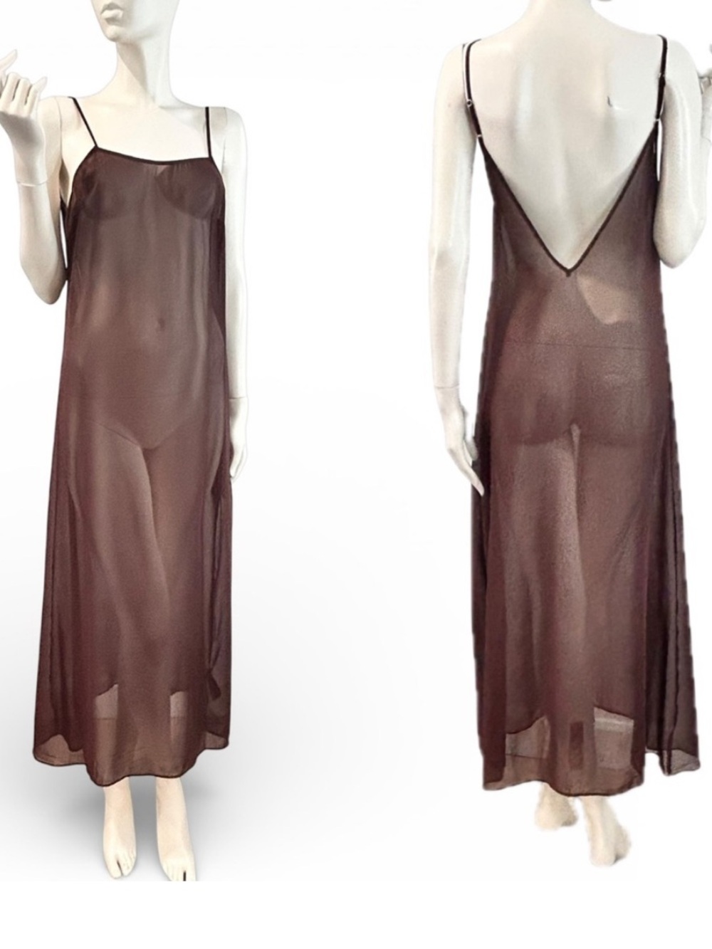 Zara Sheer Maxi Slip Dress NWOT Small - Picture 3 of 11